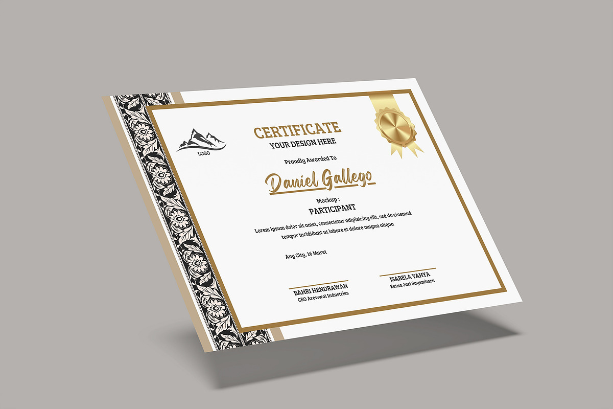 A4 Certificate Mockup, an Advertising Mockup by rizalamora (Photo 6 of 11)