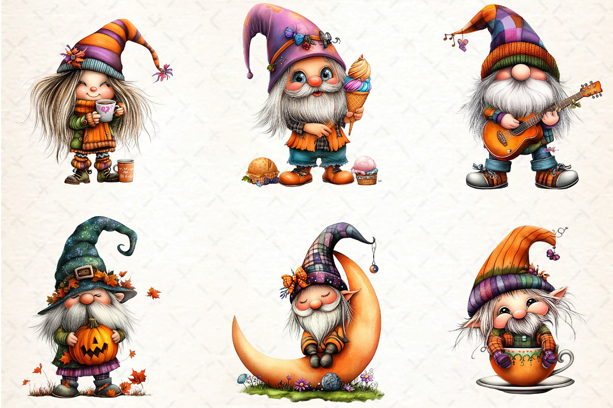 Stylish Gnome Clipart, an Illustration by DreamCafeArt (Photo 3 of 8)