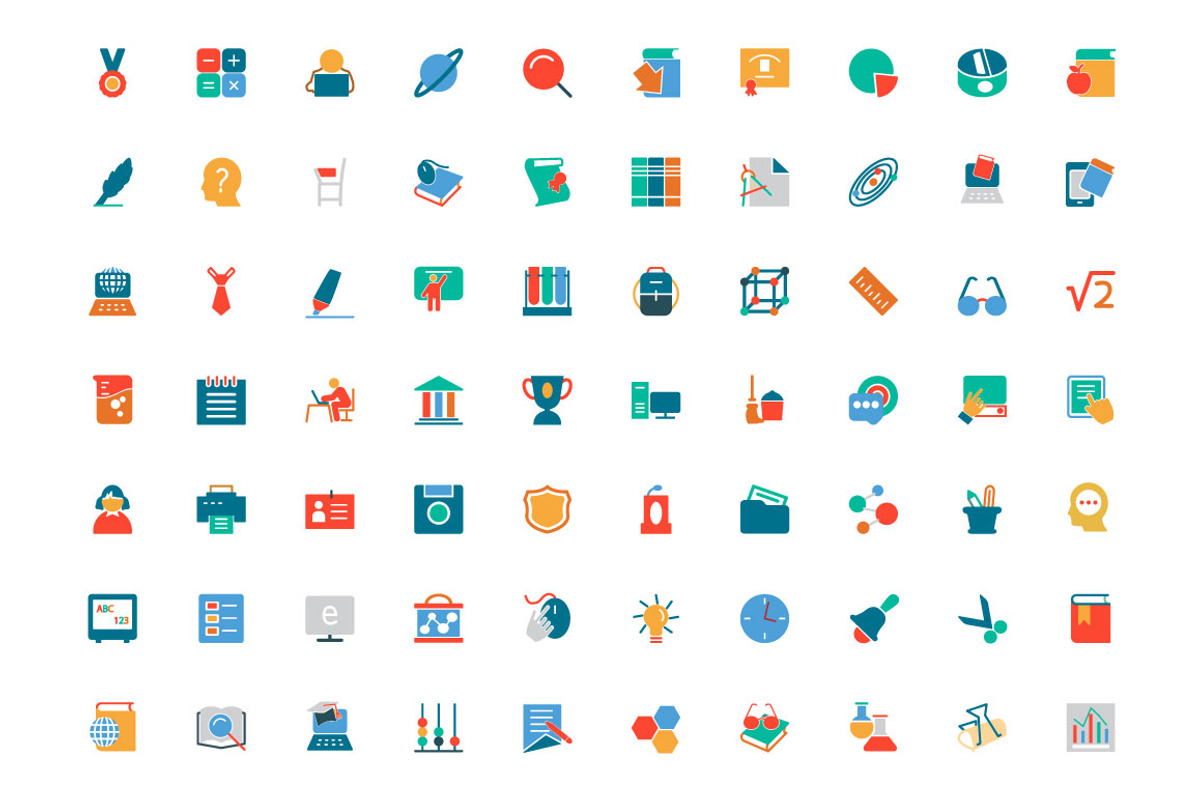 300+ Education Colored Icons, a Solid Icon by Creative Stall (Photo 2 of 5)
