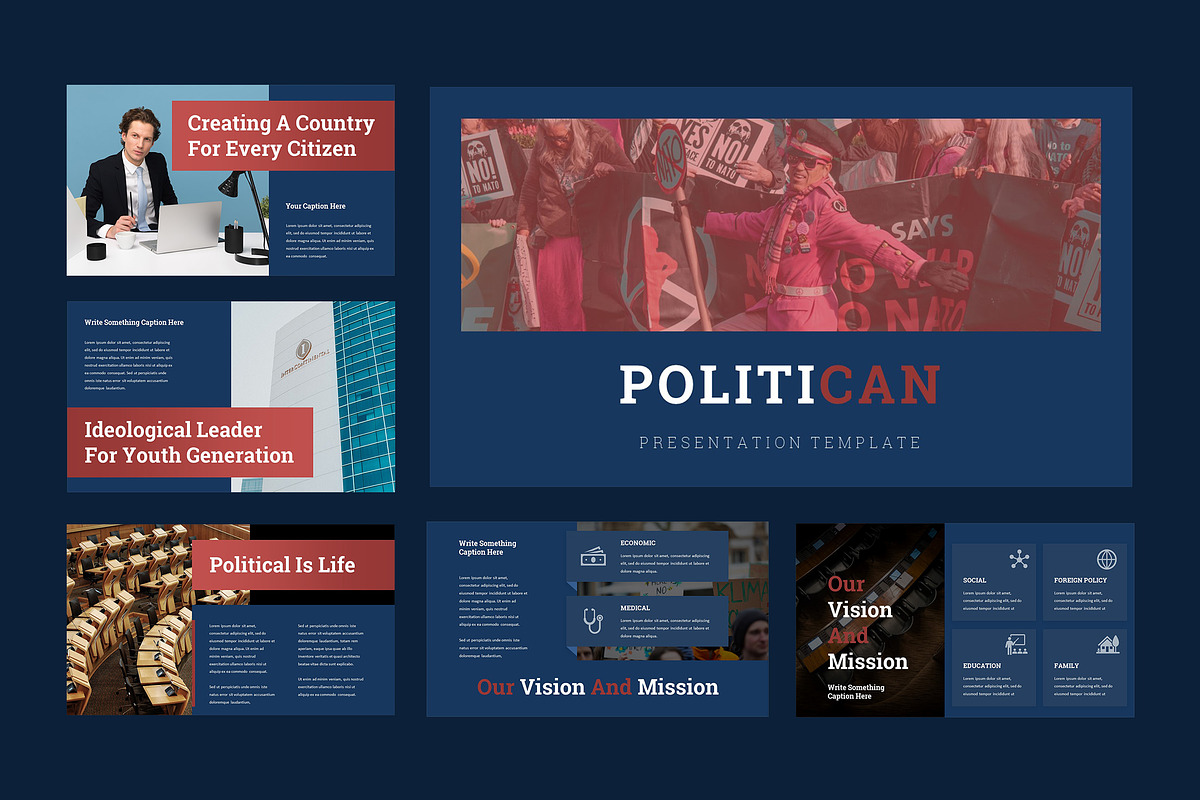 Political Campaign Powerpoint, a Presentation Template by TMint Creative