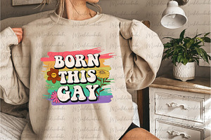 Retro Born This Gay LGBT Png