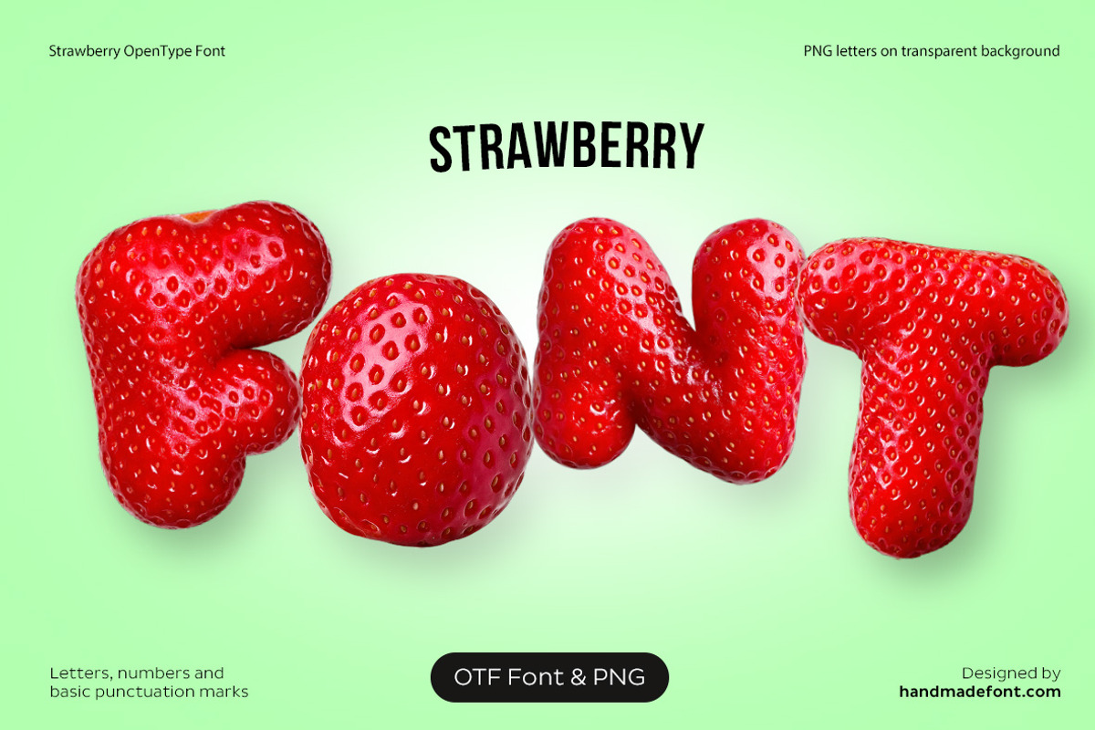 Strawberry Font, a Handwritten Font by Handmadefont (Photo 1 of 10)