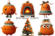Cute Cartoon-Christmas Clipart, an Illustration by Craft Nest (Thumbnail 9 of 10)