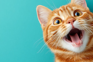Happy orange tabby cat with open, an Animal Photo by MistyDay