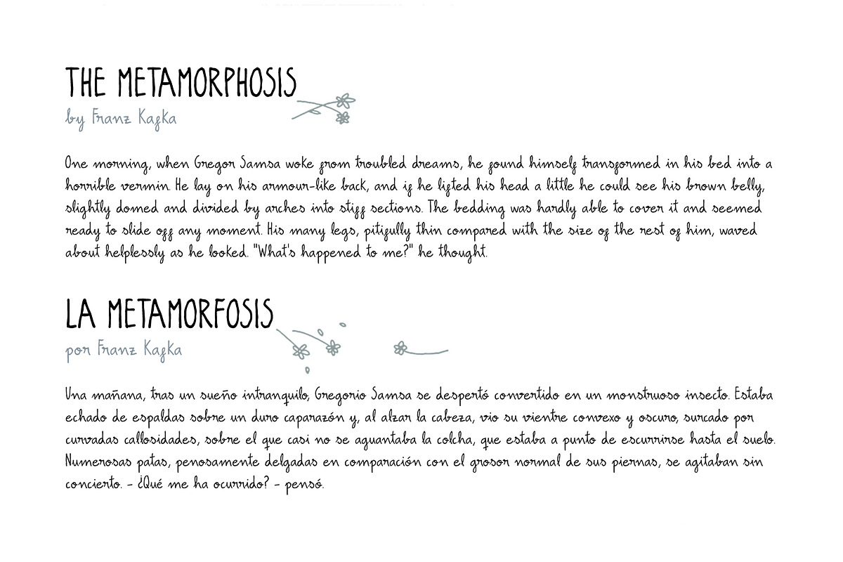 Poor Hans script handwritten font preview 3