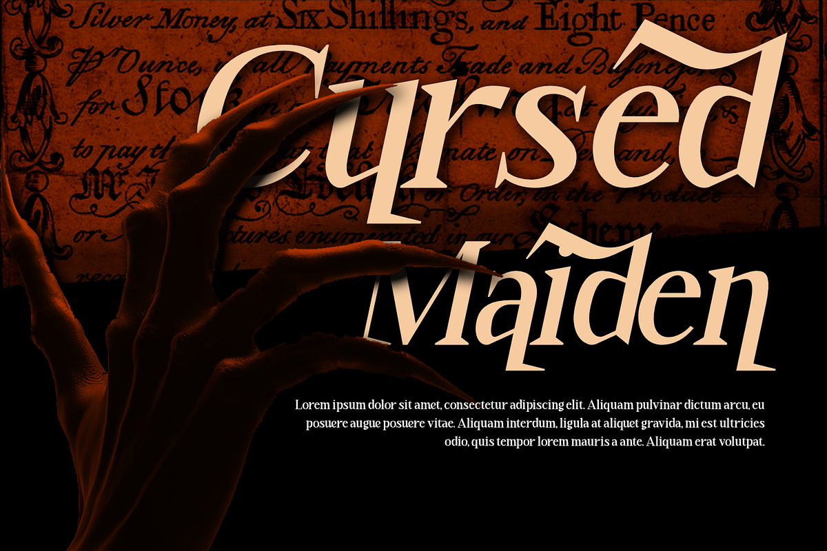 Bonemerch - Modern Gothic Serif Font, a Serif Font by Rishsketch (Photo 5 of 13)