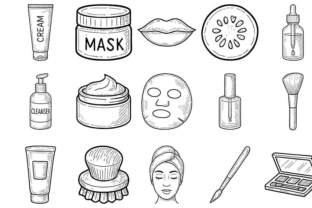 Skincare and Beauty Icons, an Object Graphic by nikagraphic