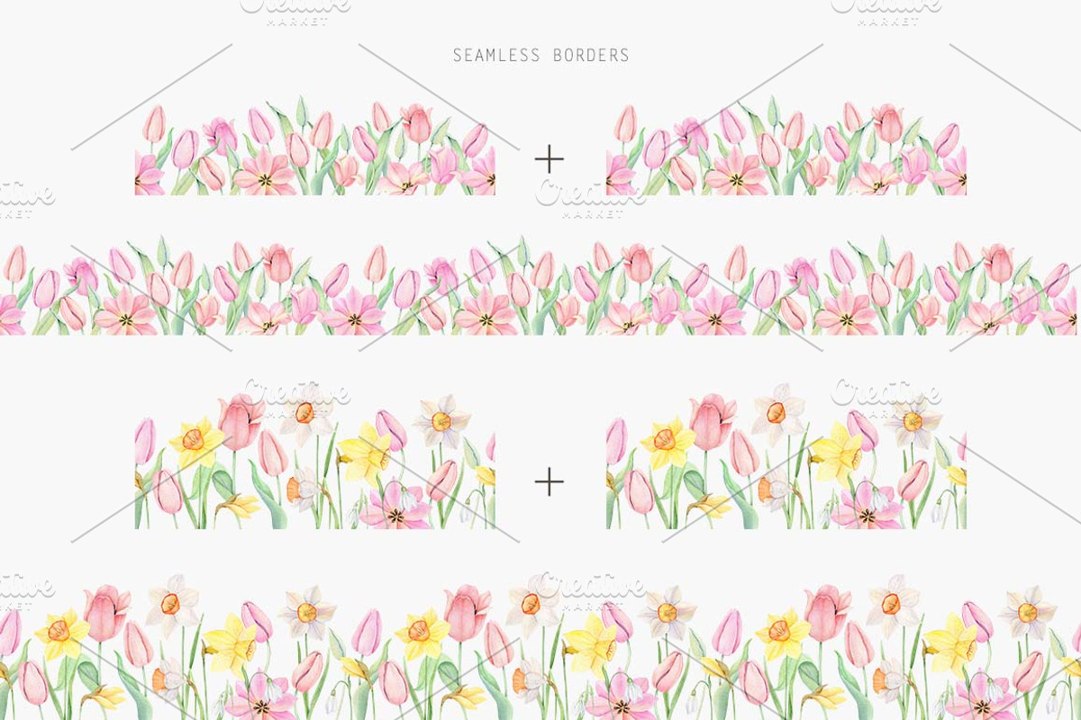 Spring flower, Easter set Watercolor, an Animal Illustration by Daryartsy (Photo 5 of 12)