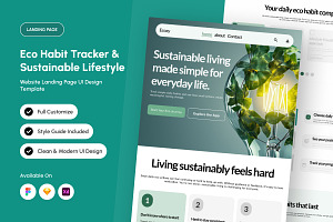Ecozy Sustainable Habits Landing, a Landing Page Template by productype1