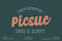 Picsue; Script and Sans Font Duo