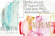ARGENTUM & AURUM|water & geometric, a Texture Graphic by holaholga (Thumbnail 1 of 6)