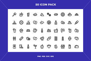 Mexican food icons, an Outline Icon by Wencory