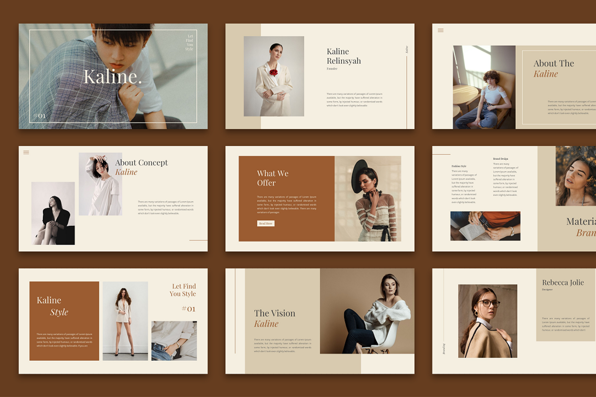 Kaline - Fashion Google Slide, a Presentation Template by Biwarastudio (Photo 2 of 5)