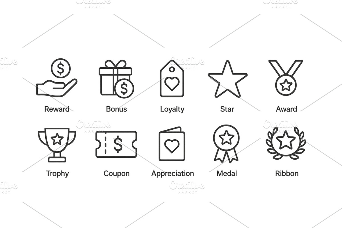 Reward and recognition symbols in, an Object Illustration by ZinetroN