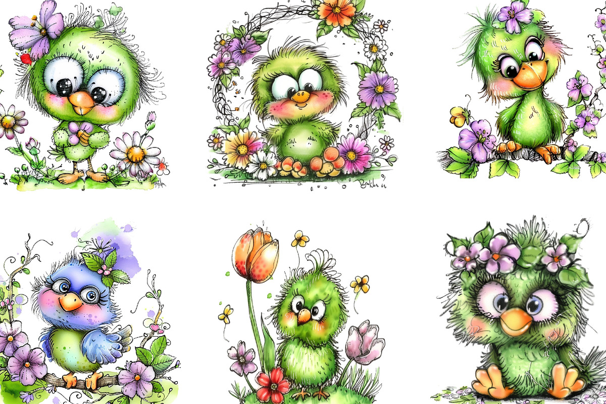 Spring Cute Baby Birds Sublimation, an Illustration by Designking (Photo 2 of 5)