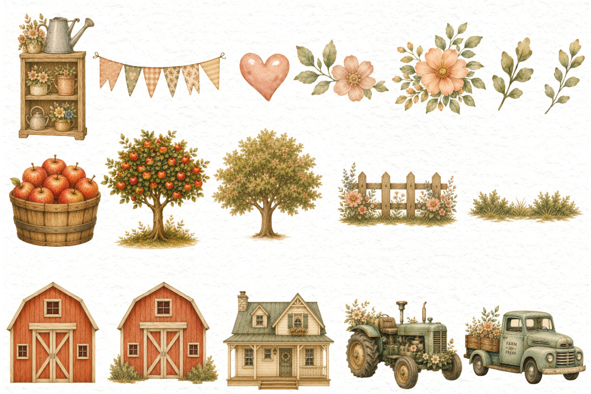 Farm Animals Clipart, an Animal Illustration by Villa 11 Estudio (Photo 4 of 7)