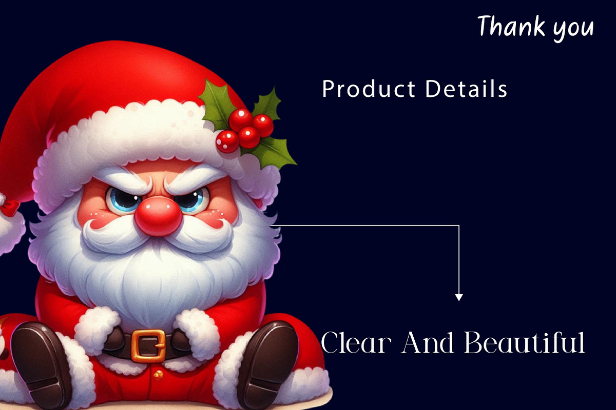 Christmas Funny Grumpy Santa Clipart, a Work Illustration by Dream Creation (Photo 6 of 6)