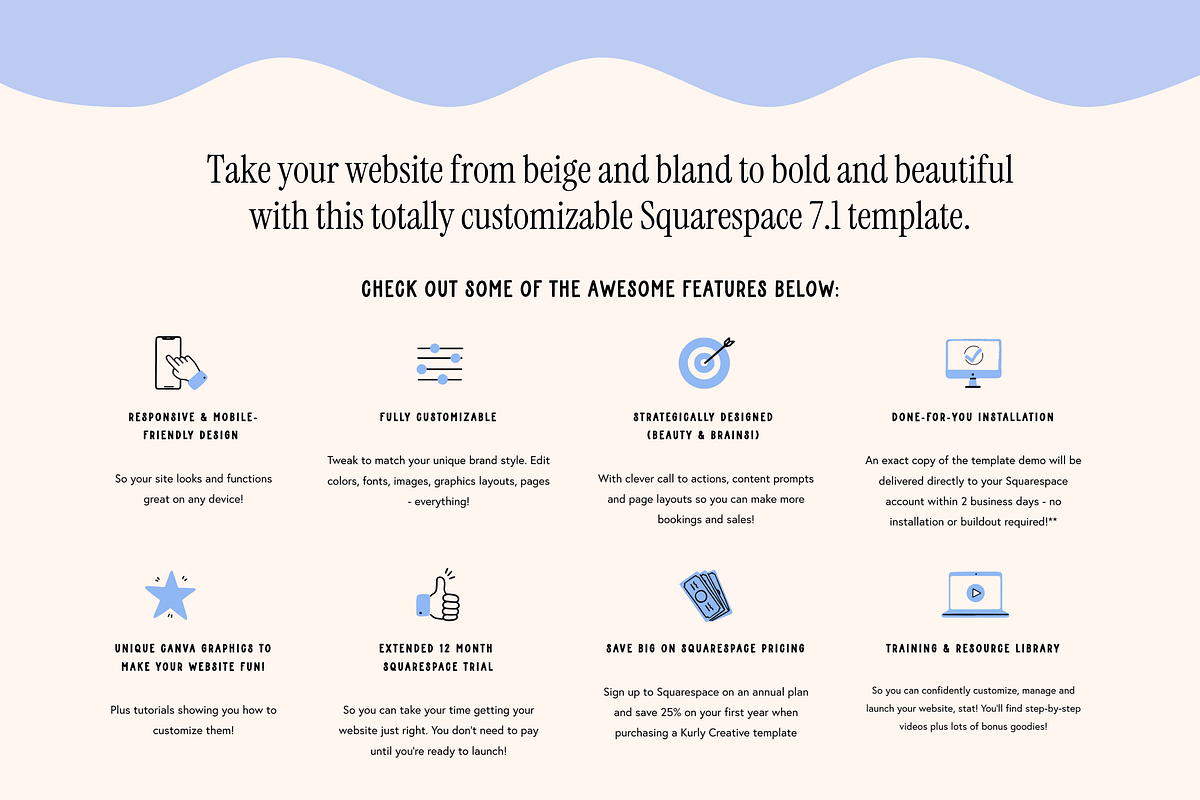 Squarespace Template for Designers, a Squarespace Template by Kurly Creative (Photo 8 of 11)