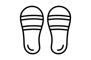 Slippers Line Icon, an Icon by Pexelpy