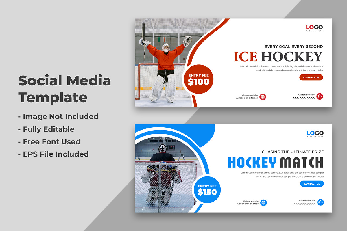 Hockey Tournament Social Media Cover, a Social Media Template by nandinigraphics (Photo 2 of 2)