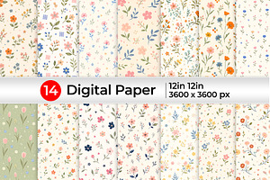 Delicate Ditsy Floral Patterns, a Pattern Graphic by Artonix