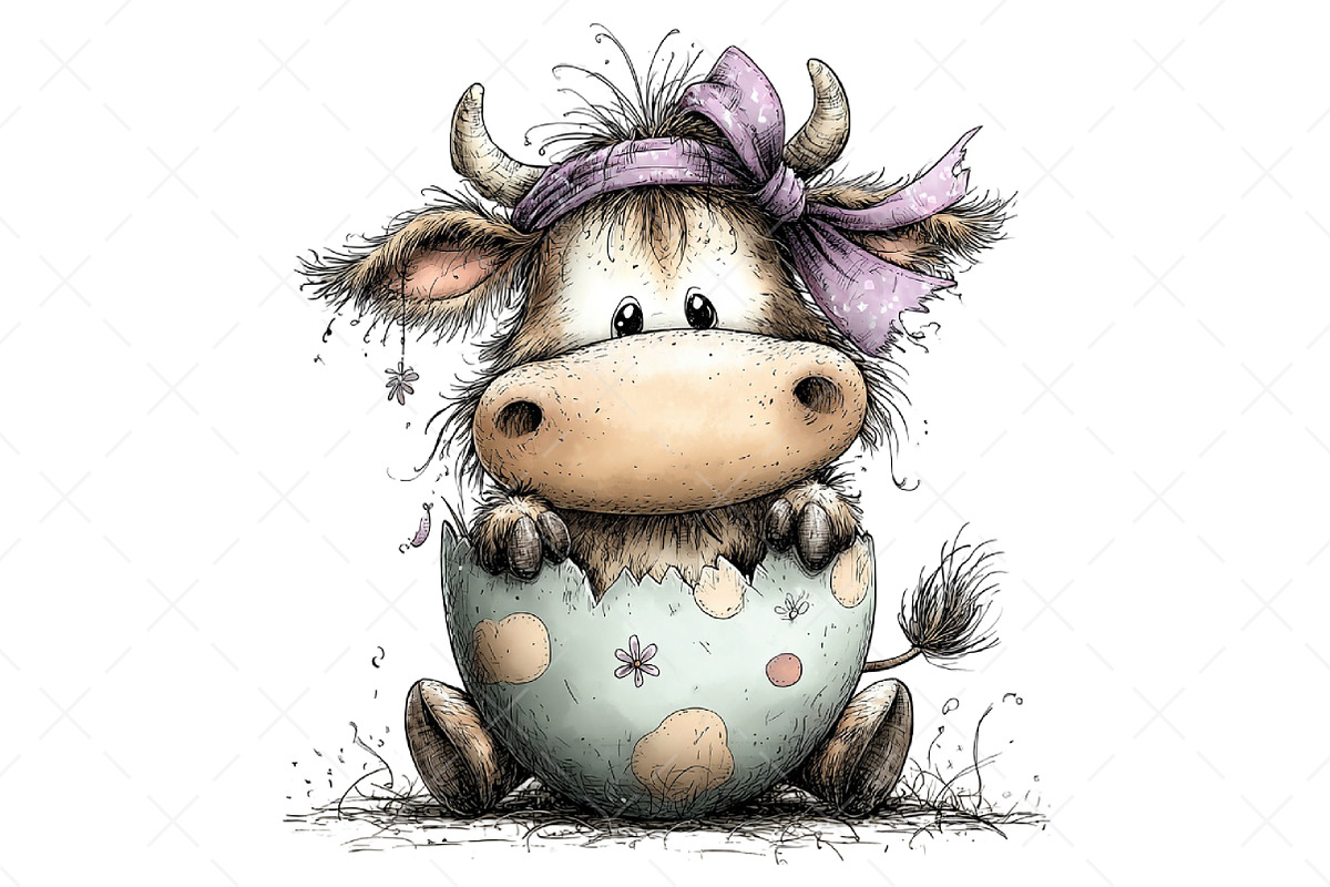 Whimsical Easter Cow Clipart Png, an Illustration by Craft Nest (Photo 8 of 9)