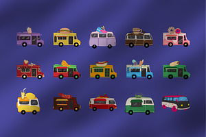 Food Truck 15 Clipart Plus Pattern