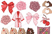 Valentine's Day Clipart, a Seasonal Illustration by GlamArtZhanna (Thumbnail 3 of 4)