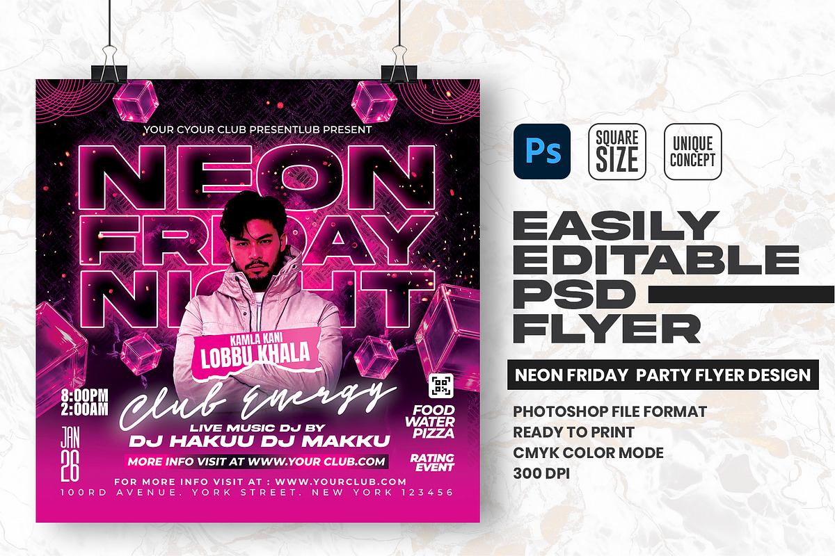 Friday Night PSD Party Flyer Design, a Flyer Template by Shajib Shikder (Photo 1 of 2)