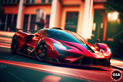 Supercar in the City Illustration, a Wallpaper Graphic by Other Side Art (Thumbnail 4 of 8)