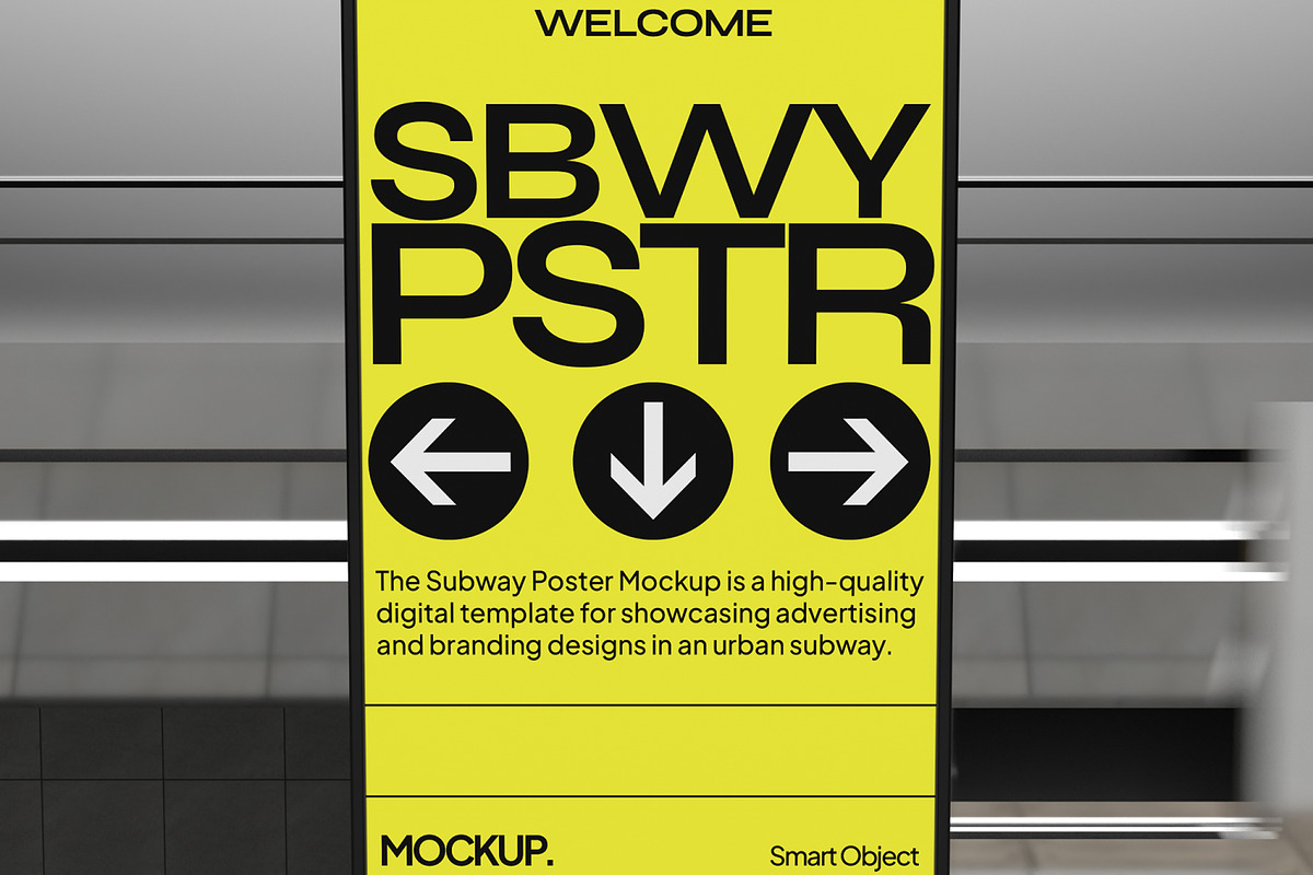Subway Poster Mockup, an Advertising Mockup by Permadi Creative (Photo 3 of 5)