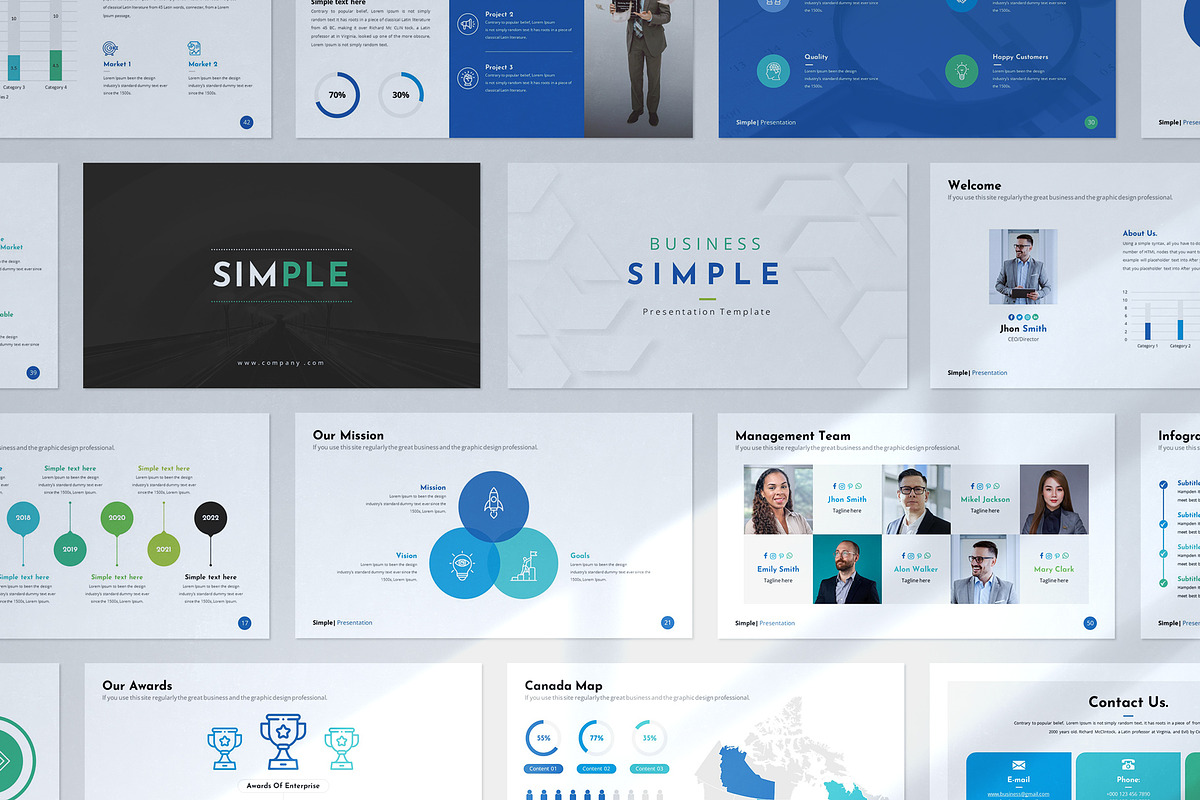 Simple PowerPoint Template, a Presentation Template by White Graphic (Photo 1 of 16)
