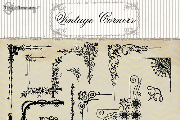 Vintage Corner Clipart Brushes
