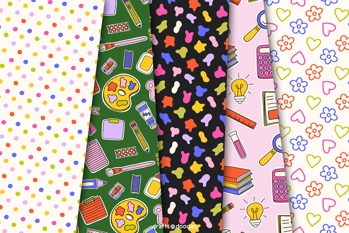 Back to School Clipart and Patterns, an Education Illustration by Drafts n Doodles (Photo 8 of 14)