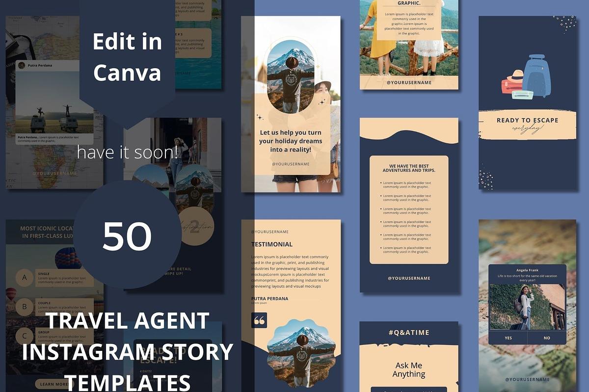 Travel Agent Story Canva Templates, a Templates & Theme by BoontenStudio (Photo 1 of 8)