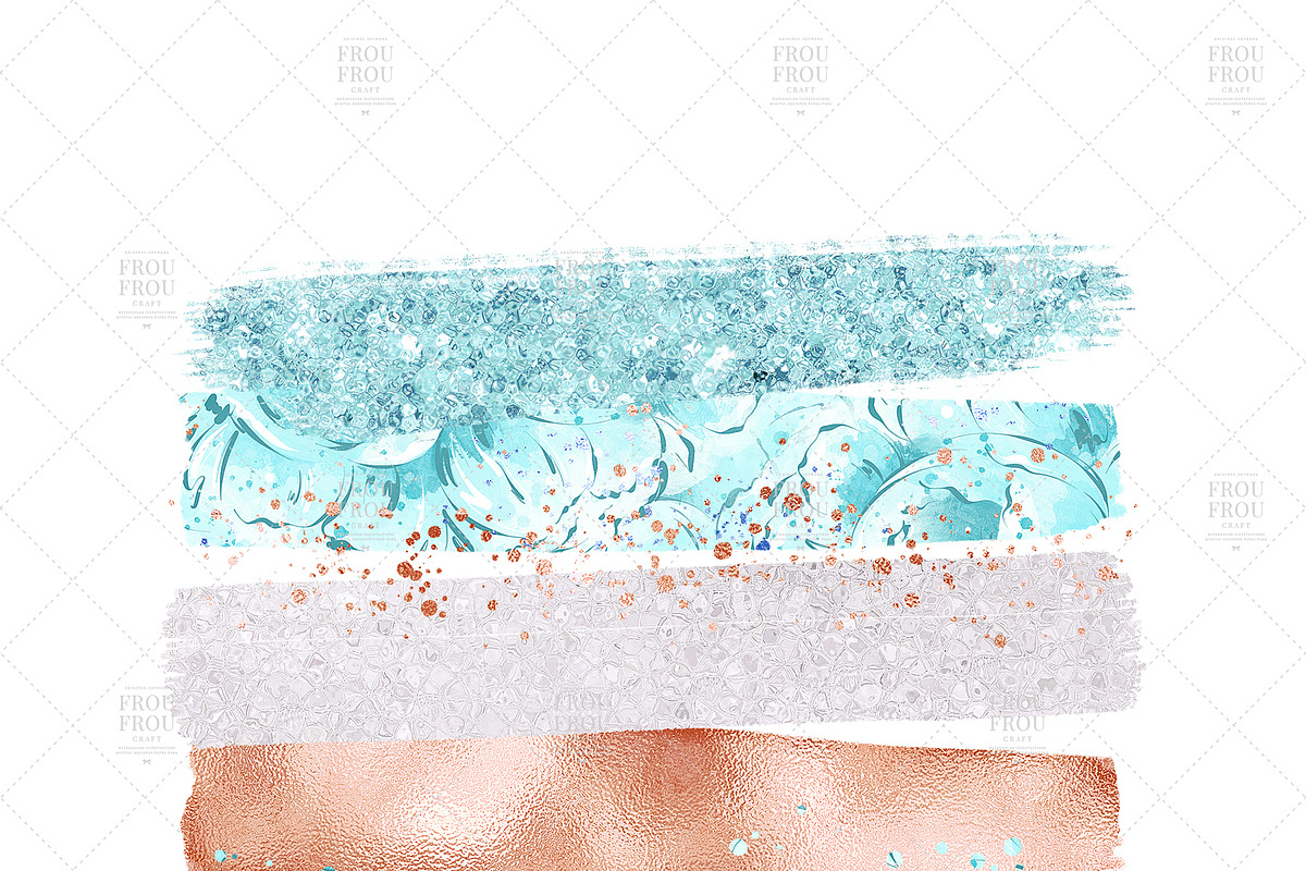 Copper Blue Summer Brush Strokes, an Illustration by Frou Fou Craft (Photo 2 of 3)