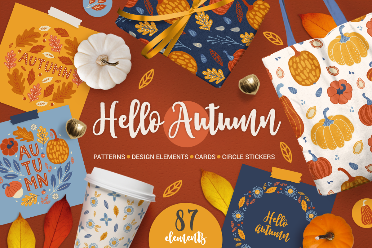 Hello Autumn Kit, a Texture Illustration by miumiu (Photo 1 of 11)