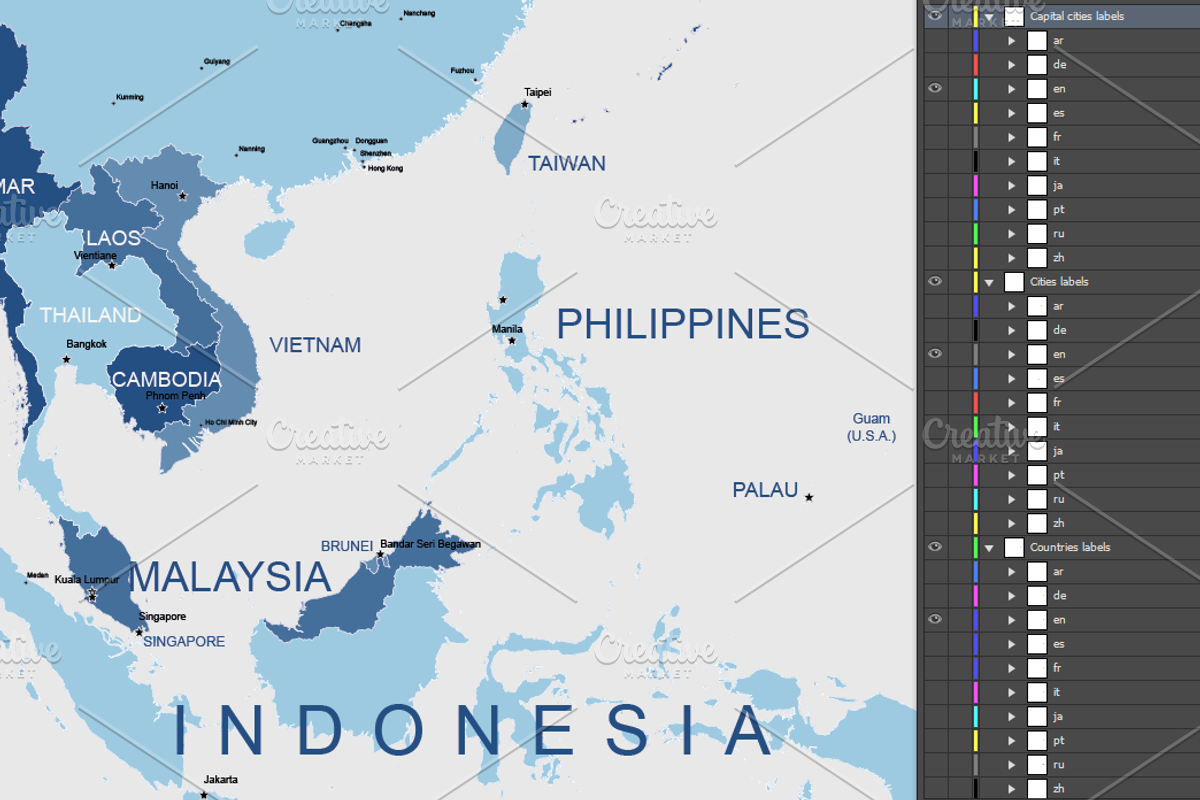 World Map with countries and globe, a Work Illustration by Cartorical (Photo 7 of 9)