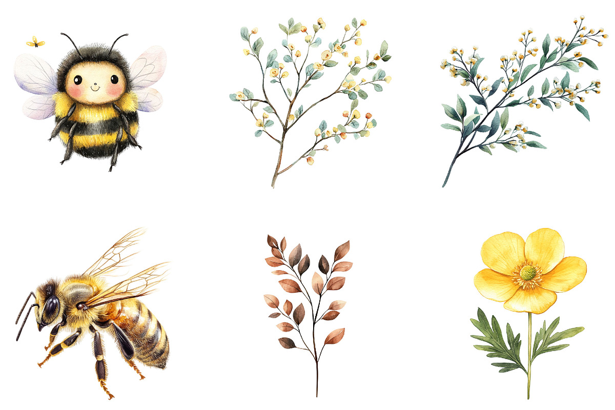 Spring Bees Border Clipart, an Illustration by Designking (Photo 4 of 5)