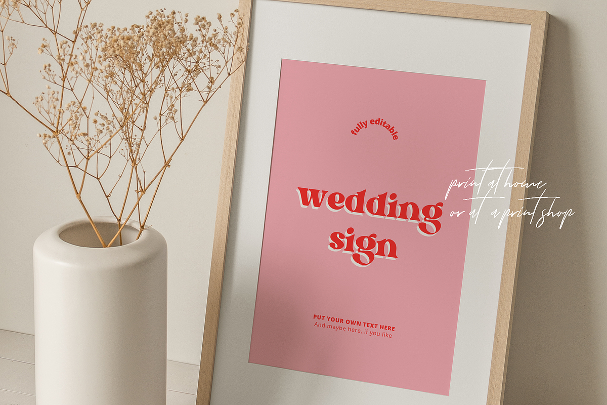 Daisy Custom Wedding Sign CANVA, an Invitation Template by StudioVonBraitenberg (Photo 2 of 7)