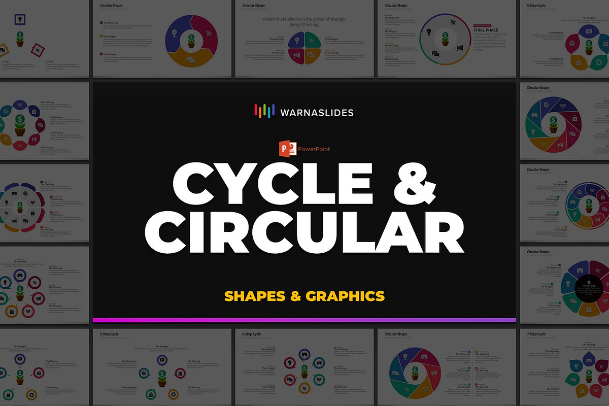 Cycle & Circles PowerPoint Templates, a Presentation Template by Warna Works (Photo 2 of 28)