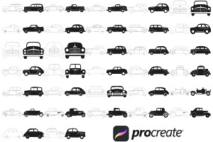 Cars Outlines & Silhouettes Set 3