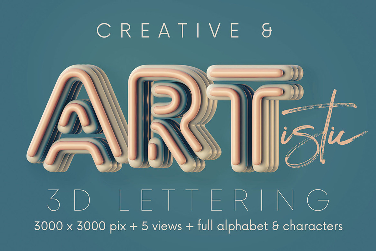 Rounded & Matte - 3D Lettering, a Graphic by MIIM (Photo 4 of 8)