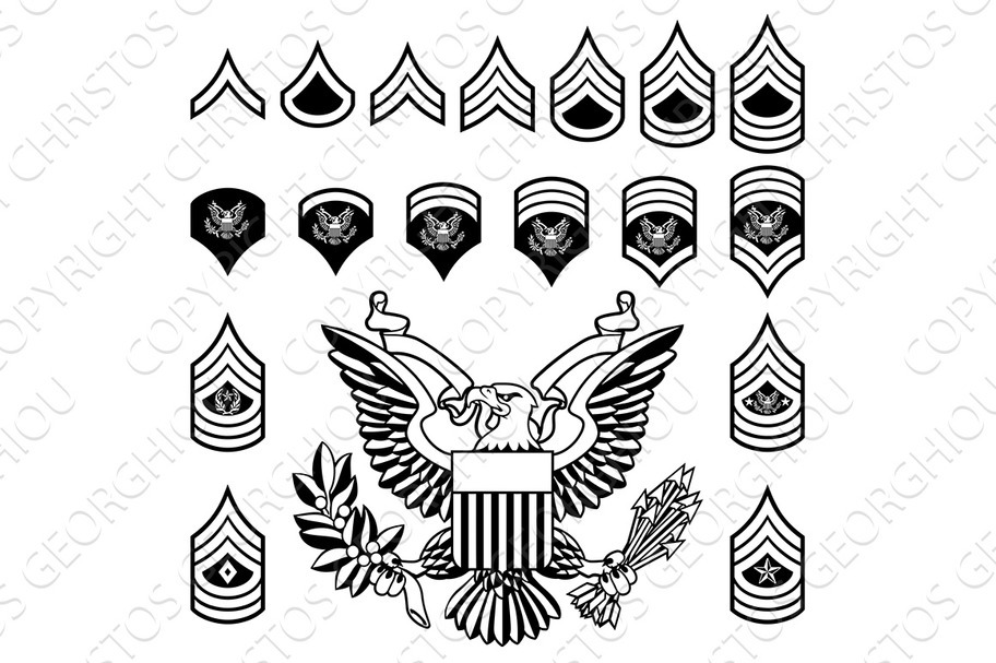 Army Military Rank Insignia, a Texture Graphic by Christos Georghiou