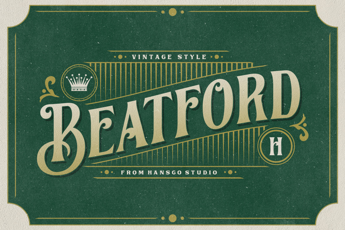 Beatford - Vintage Font, a Serif Font by HansCo Studio (Photo 1 of 12)
