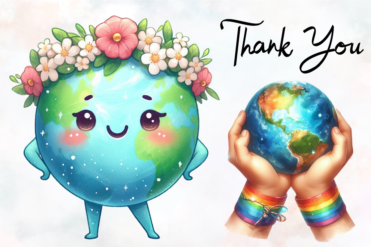 Earth Day Watercolor Cliparts, an Illustration by RobertsArt (Photo 4 of 7)