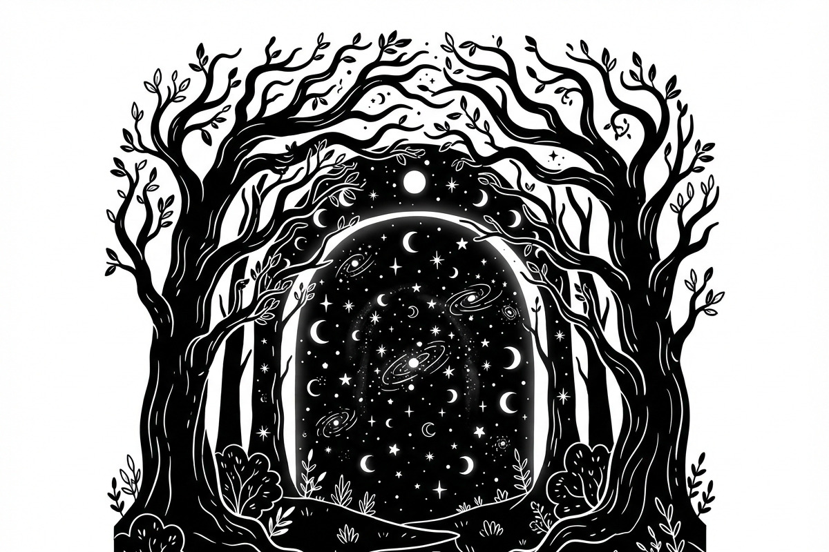 50 Mystical Galaxy Forest Silhouette, a Technology Illustration by Amazin_art (Photo 19 of 34)