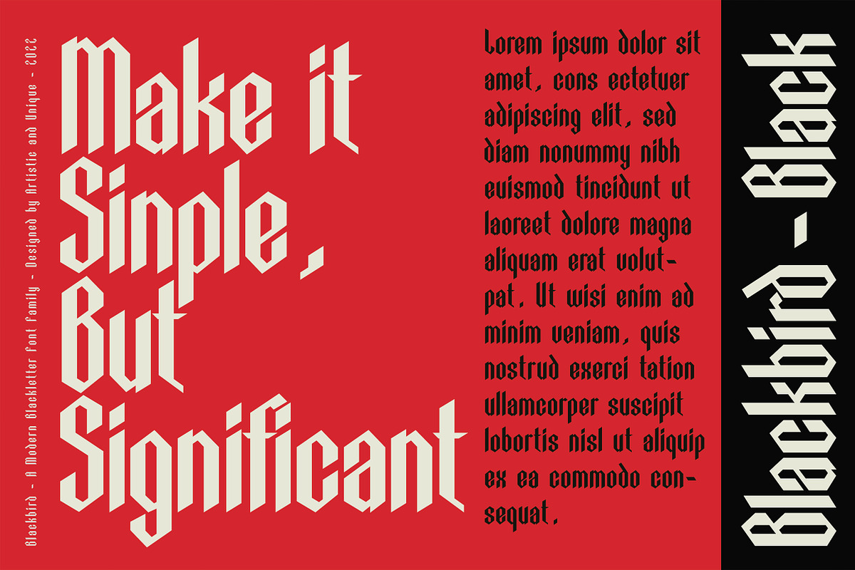 Blackbird - Blackletter font family, a Blackletter Font by Artistic & Unique (Photo 3 of 16)