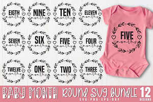 Baby Milestone round SVG Bundle