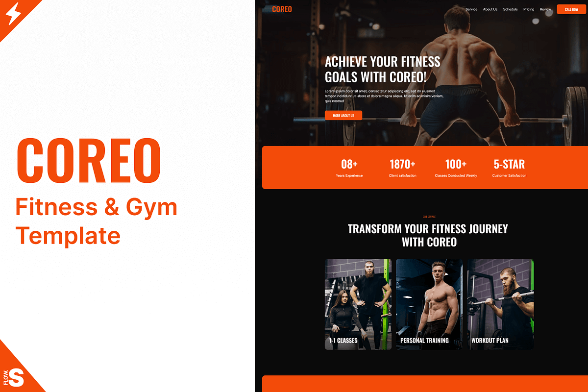 Coreo – Figma Template for Fitness, an UI Kit Template by Flow Samurai Templates (Photo 3 of 6)